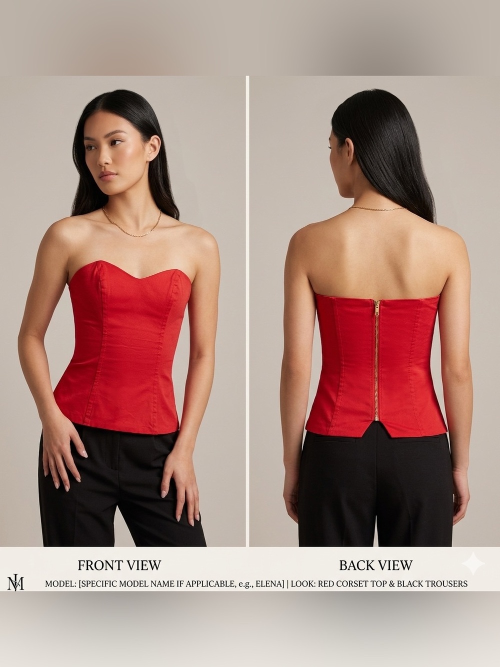 French Connection Red Strapless Corset Top - Size 0